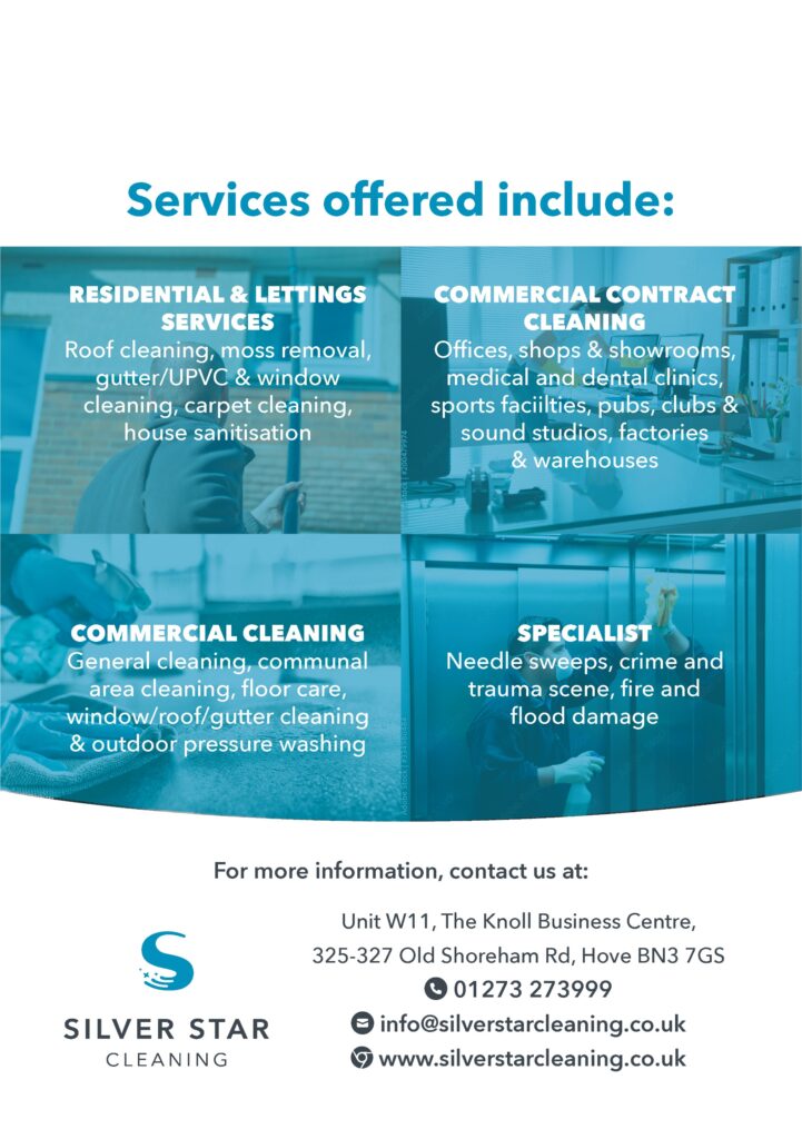 A5 Leaflet back for Silverstar Cleaning, Hove